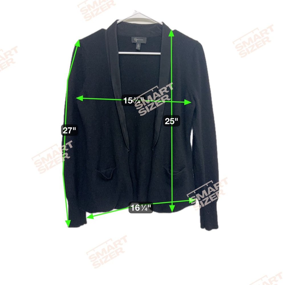 Aqua Cashmere Silk-Trim Blazer Cardigan Black S - Picture 4 of 4